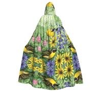 POEZJZW Poncho à capuche avec motif chardonneret américain - Cape à capuche pour femme et homme - Costume d'Halloween pour fête et cosplay