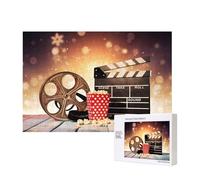 Poezjzw Popcorn And Film Equipment Puzzle Classique 300 Pièces Puzzle en bois Décoration d'intérieur moderne Jeu intellectuel 28 x 40 cm