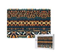 Poezjzw Puzzle classique africain tribal texture ethnique adulte 1000 pièces puzzle en bois moderne décoration d'intérieur jeu intellectuel 75 x 50 cm
