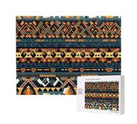 Poezjzw Puzzle classique africain tribal texture ethnique adulte 500 pièces puzzle en bois moderne décoration intérieure jeu intellectuel 52 x 38 cm