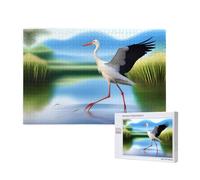 Poezjzw Puzzle classique cigognes dans l'eau 1000 pièces en bois moderne décoration d'intérieur jeu intellectuel 75 x 50 cm