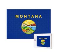 Poezjzw Puzzle classique de 300 pièces en bois avec drapeau de l'État du Nebraska - Décoration d'intérieur moderne - Jeu intellectuel - 28 x 40 cm