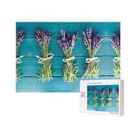 Poezjzw Puzzle classique en bois avec bouquets de fleurs violettes - 300 pièces - Décoration d'intérieur moderne - Jeu intellectuel - 28 x 40 cm