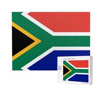 Poezjzw Puzzle classique en bois pour adulte avec drapeau sud-africain 500 pièces, décoration intérieure, jeu intellectuel, 52 x 38 cm