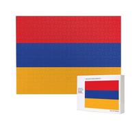 Poezjzw Puzzle drapeau de l'Arménie pour adulte 500 pièces en bois pour la famille, les amis, décoration murale, 50,4 x 38,1 cm