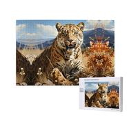 Poezjzw Puzzle en bois pour adulte - Léopard à la recherche d'une proie - 1000 pièces - Décoration d'intérieur moderne - Jeu intellectuel - 75 x 50 cm