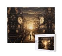 Poezjzw Puzzle horloge horloger pour adulte 500 pièces puzzle en bois pour la famille ami décoration murale art mural 50,4 x 38,1 cm
