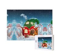 Poezjzw Puzzle maison elfes pour adulte 300 pièces puzzle en bois pour famille ami décoration murale art mural 39 x 27,9 cm