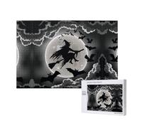 Poezjzw Puzzles de sorcière d'Halloween pour adulte - Puzzle en bois de 1000 pièces pour la famille et les amis - Décoration murale - 75 x 50 cm