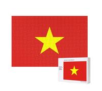 Poezjzw Puzzles en bois avec drapeau vietnamien pour adulte - 300 pièces - Décoration murale - 15,7 x 27,9 cm