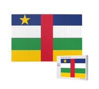 Poezjzw Puzzles en bois de 1000 pièces avec drapeau de l'Afrique centrale pour adulte, décoration d'intérieur, décoration murale, 75 x 50 cm