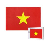 Poezjzw Puzzles en bois de 1000 pièces avec drapeau vietnamien pour adulte, décoration d'intérieur, décoration murale, 75 x 50 cm