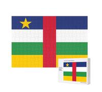Poezjzw Puzzles en bois de 300 pièces avec drapeau de l'Afrique centrale pour adulte, décoration d'intérieur, décoration murale, 15,7 x 27,9 cm