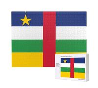 Poezjzw Puzzles en bois de 500 pièces avec drapeau de l'Afrique centrale pour adulte, décoration d'intérieur, décoration murale, 50,4 x 38,1 cm