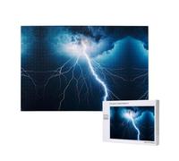 Poezjzw Puzzles Lightning and Thunder pour adulte 1000 pièces en bois pour la famille et les amis, décoration murale, 75 x 50 cm