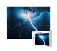 Poezjzw Puzzles Lightning And Thunder pour adulte 500 pièces en bois pour la famille et les amis, décoration murale, 50,4 x 38,1 cm