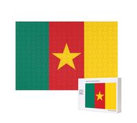 Poezjzw Puzzles pour adultes 300 pièces pour loisirs en famille et amélioration des capacités manuelles Motif drapeau du Cameroun