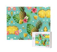 Poezjzw Puzzles pour adultes 500 pièces adaptés pour les loisirs en famille et l'amélioration des capacités manuelles Motif ananas tropical