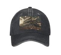 POEZJZW Remains of The Roman Colosseum Pattern Casquette de baseball pour homme et femme Chapeaux de cowboy réglables Chapeaux de soleil unisexes Noir