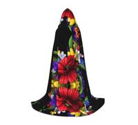 Poezjzw Robe de sorcière à capuche de Noël pour Halloween | Coloré Printemps Motif Fleur Halloween Cosplay Costume Hoodies Cape Unisexe Costume Fête Mascarade