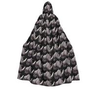 POEZJZW Robe de sorcière à capuche de Noël pour Halloween | Costume d'Halloween à capuche unisexe avec motif rhinocéros en colère