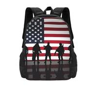 POEZJZW Sac à dos décontracté avec motif drapeau américain pour les anciens combattants, sac d'école, sac de voyage, sac pour ordinateur portable