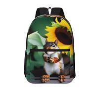 POEZJZW Sac à dos pour ordinateur portable motif béhémoth bleu feu pour sac à dos tendance pour infirmière sacs de voyage élégants sacs de jour décontractés, Écureuil tournesol, taille unique