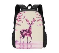 POEZJZW Sac à dos pour ordinateur portable motif cerf, fleur de prunier pour sac à dos tendance, sacs de voyage élégants pour infirmière, sacs de voyage décontractés