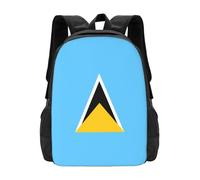 POEZJZW Sac à dos pour ordinateur portable motif drapeau de Sainte-Lucie pour sac à dos tendance pour infirmière Sacs de voyage élégants sacs de jour décontractés