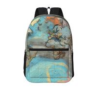 POEZJZW Sac à dos pour ordinateur portable motif drapeau espagnol pour sac à dos tendance pour infirmière sacs de voyage élégants sacs de jour décontractés, Carte du monde de dessin animé, taille