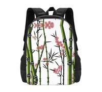 POEZJZW Sac à dos pour ordinateur portable motif fleur de prunier en bambou pour sac à dos tendance pour infirmière sacs de voyage élégants sacs de jour décontractés