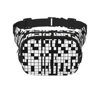 Poezjzw Sac banane de voyage à carreaux noir et blanc adapté pour la course à pied, le cyclisme et les aventures en plein air, ranger des téléphones portables et des cartes de crédit, noir, One Size