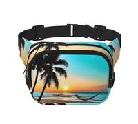 Poezjzw Sac banane de voyage avec coucher de soleil doré pour la course, le cyclisme et les aventures en plein air, pour ranger des téléphones portables et des cartes de crédit, noir, One Size