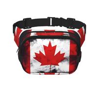 Poezjzw Sac banane de voyage avec drapeau canadien adapté pour la course à pied, le cyclisme et les aventures en plein air, pour ranger des téléphones portables et des cartes de crédit, noir, One Size