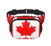 Poezjzw Sac banane de voyage avec drapeau canadien adapté pour la course à pied, le cyclisme et les aventures en plein air, pour ranger des téléphones portables et des cartes de crédit, noir, One Size