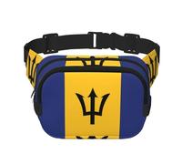 Poezjzw Sac banane de voyage avec drapeau de la Barbade pour la course, le cyclisme et les aventures en plein air, pour ranger des téléphones portables et des cartes de crédit, noir, One Size