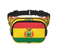 Poezjzw Sac banane de voyage avec drapeau de la Bolivie - Convient pour la course à pied, le cyclisme et les aventures en plein air, pour ranger des téléphones portables et des cartes de crédit, noir