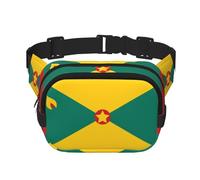 Poezjzw Sac banane de voyage avec drapeau de la Grenade pour la course, le cyclisme et les aventures en plein air, pour ranger des téléphones portables et des cartes de crédit, noir, One Size