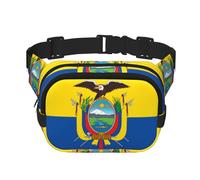 Poezjzw Sac banane de voyage avec drapeau de l'Équateur pour la course à pied, le cyclisme et les aventures en plein air, pour ranger des téléphones portables et des cartes de crédit, noir, One Size