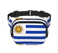 Poezjzw Sac banane de voyage avec drapeau de l'Uruguay pour la course à pied, le cyclisme et les aventures en plein air, pour ranger des téléphones portables et des cartes de crédit, noir, One Size