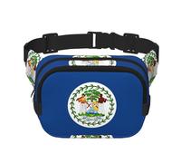 Poezjzw Sac banane de voyage avec drapeau du Belize - Convient pour la course à pied, le cyclisme et les aventures en plein air, pour ranger des téléphones portables et des cartes de crédit, noir, One