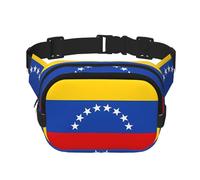 Poezjzw Sac banane de voyage avec drapeau du Venezuela - Convient pour la course à pied, le cyclisme et les aventures en plein air, pour ranger des téléphones portables et des cartes de crédit, noir