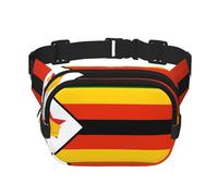 Poezjzw Sac banane de voyage avec drapeau du Zimbabwe pour la course à pied, le cyclisme et les aventures en plein air, pour ranger des téléphones portables et des cartes de crédit, noir, One Size