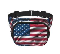 Poezjzw Sac banane de voyage drapeau américain adapté pour la course à pied, le cyclisme et les aventures en plein air, pour ranger des téléphones portables et des cartes de crédit, noir, One Size