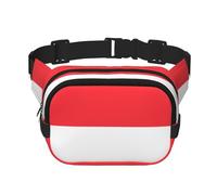 Poezjzw Sac banane de voyage drapeau indonésien adapté pour la course à pied, le cyclisme et les aventures en plein air, ranger des téléphones portables et des cartes de crédit, noir, One Size