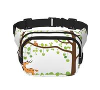 Poezjzw Sac banane de voyage en forme d'arbre de dessin animé, adapté pour la course à pied, le cyclisme et les aventures en plein air, pour ranger des téléphones portables et des cartes de, noir, One
