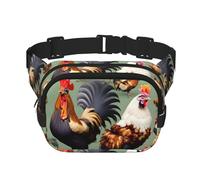 Poezjzw Sac banane de voyage en forme de coq et de poulet, adapté pour la course à pied, le cyclisme et les aventures en plein air, pour ranger des téléphones portables et des cartes, noir, One Size