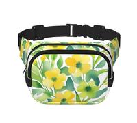 Poezjzw Sac banane de voyage en forme de fleur jaune pour la course, le cyclisme et les aventures en plein air, ranger des téléphones portables et des cartes de crédit, noir, One Size