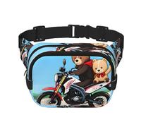 Poezjzw Sac banane de voyage en forme d'ours mignon pour la course à pied, le cyclisme et les aventures en plein air, pour ranger des téléphones portables et des cartes de crédit, noir, One Size