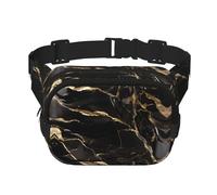 Poezjzw Sac banane de voyage en marbre noir doré adapté pour la course à pied, le cyclisme et les aventures en plein air, ranger des téléphones portables et des cartes de crédit, noir, One Size